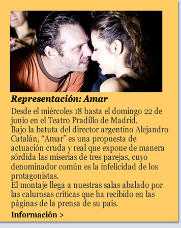 Representación: Amar. Desde el miércoles 18 de junio hasta el domingo 22 de junio. Teatro Pradillo. Madrid