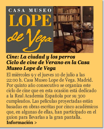 Cine: La ciudad y los perros. Ciclo de cine de Verano en la Casa Museo Lope de Vega