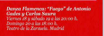 Danza Flamenca: “Fuego” de Antonio Gades y Carlos Saura