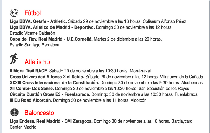 Agenda deportiva