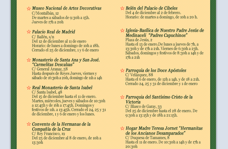 Conoce los Belenes de Madrid