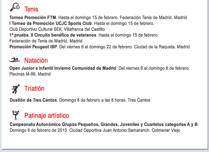Agenda deportiva