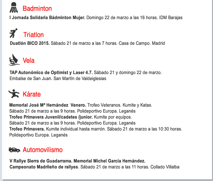 Agenda deportiva