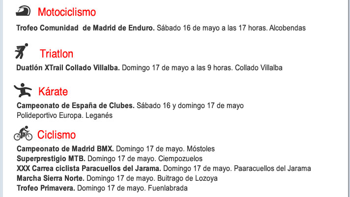 Agenda deportiva
