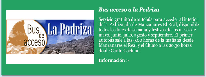 Bus de acceso a la Pedriza