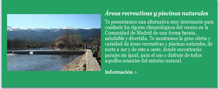 Áreas recreativas y piscinas naturales