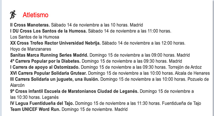 Agenda deportiva