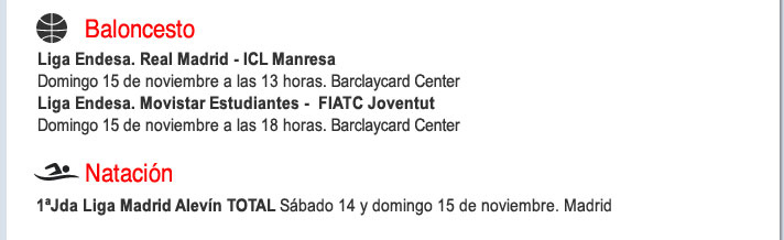 Agenda deportiva