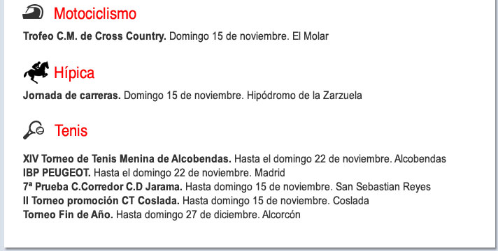Agenda deportiva