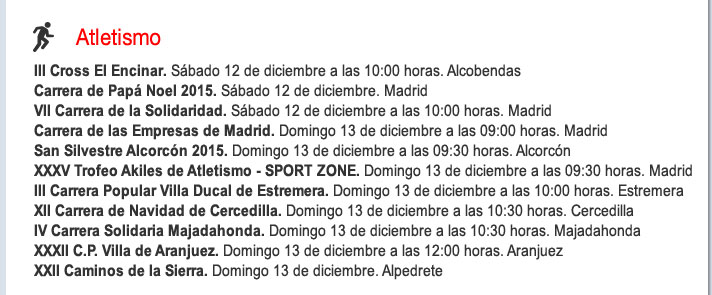 Agenda deportiva