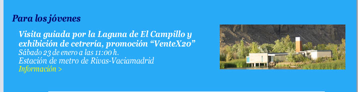Visita guiada por la Laguna de El Campillo y exhibición de cetrería promoción “VenteX20”