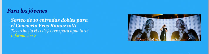 Sorteo de 10 entradas dobles para el Concierto Eros Ramazzotti