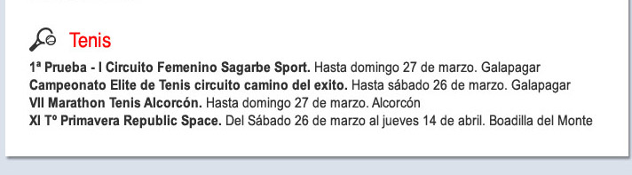 Agenda deportiva