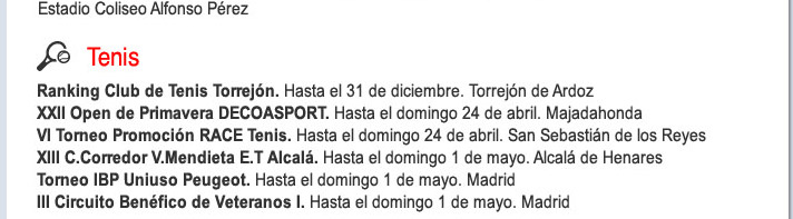 Agenda deportiva