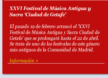 XXVI Festival de Música Antigua y Sacra "Ciudad de Getafe"