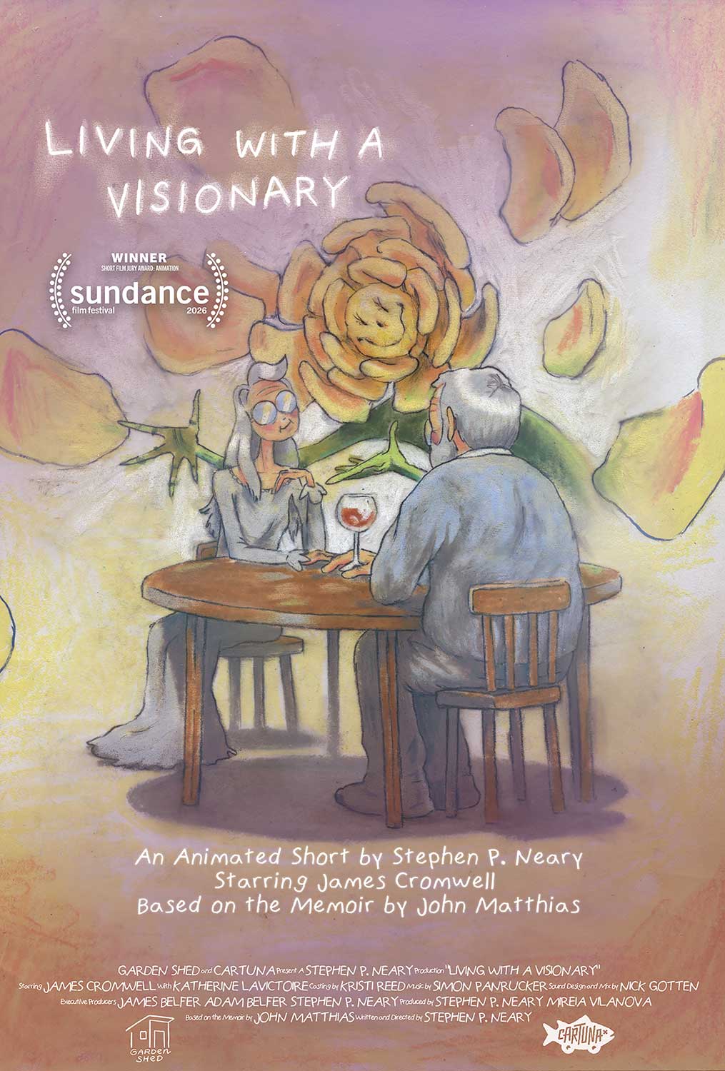 Cartel del corto Living with a Visionary
